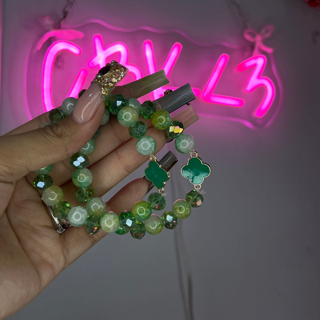 Green 2 Tone Klover Beaded Bracelet