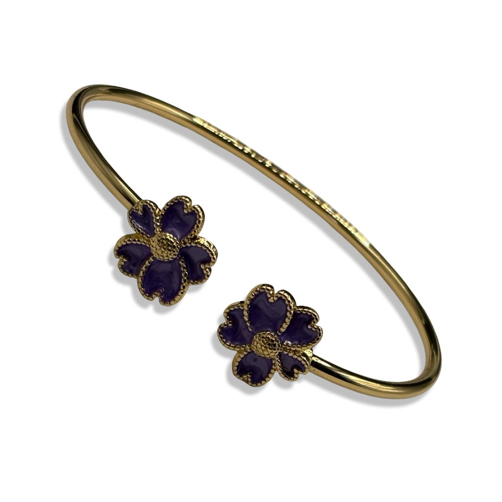 Gold & Purple Flora Cuff