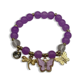 Purple & Gold Wings Beaded Bracelet