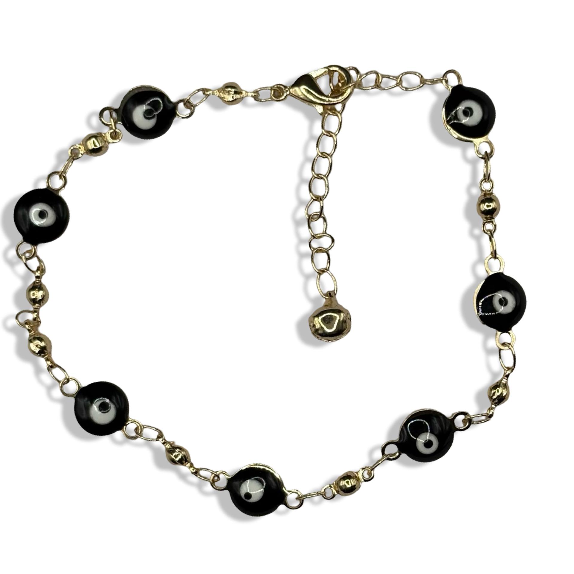 Gold & Black Mal De Ojo Anklet