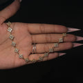 Gold Diamond Dainty Klover Anklet