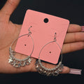 Silver Dangly Cross Hoop Earrings