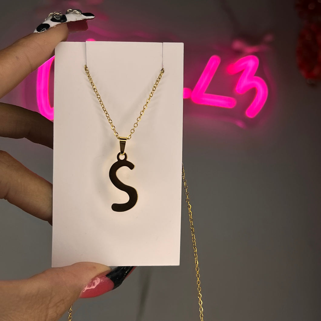 Gold S Initial Necklace