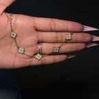 Gold Diamantè Mini Lucky Gal Klover Bracelet