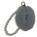 Grey Fluffy Pearlita Purse Charm