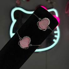 Load image into Gallery viewer, Silver Diamanté Pink Buddha Adjustable Tennis Bracelet
