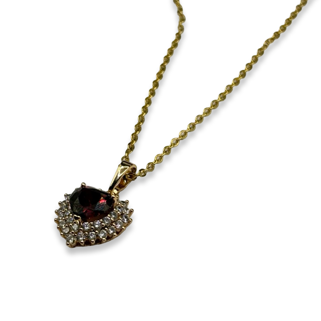 Red & Gold Sweetheart Dainty Necklace