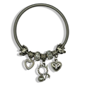 Silver Cat Mama Spring Charm Bracelet