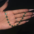 Gold & Green Diamond Dainty Klover Anklet