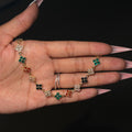 Gold & Multi Color Diamond Dainty Klover Anklet