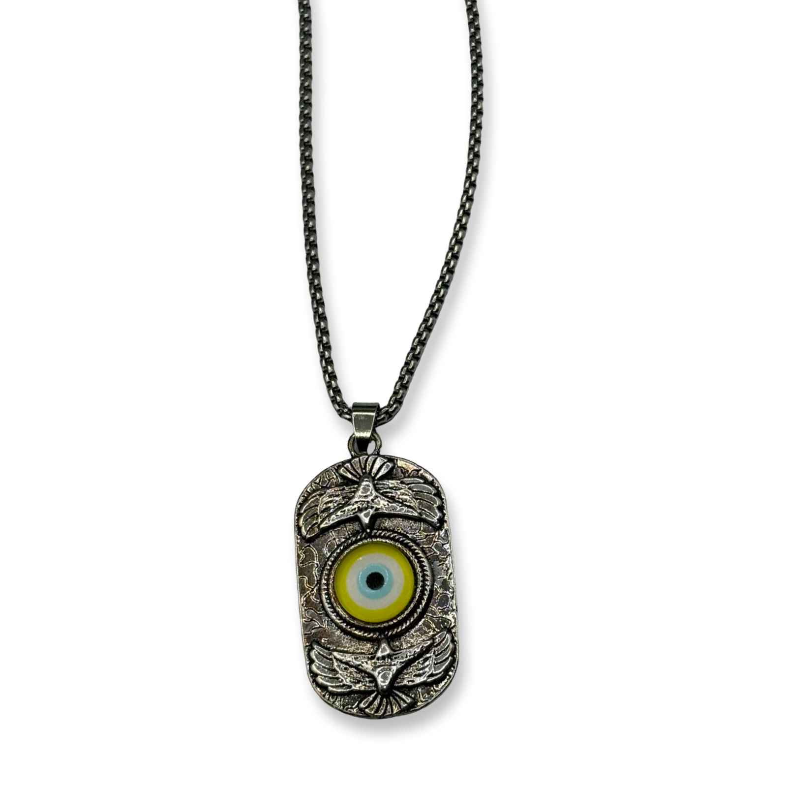 Silver & Yellow EE Necklace 20in