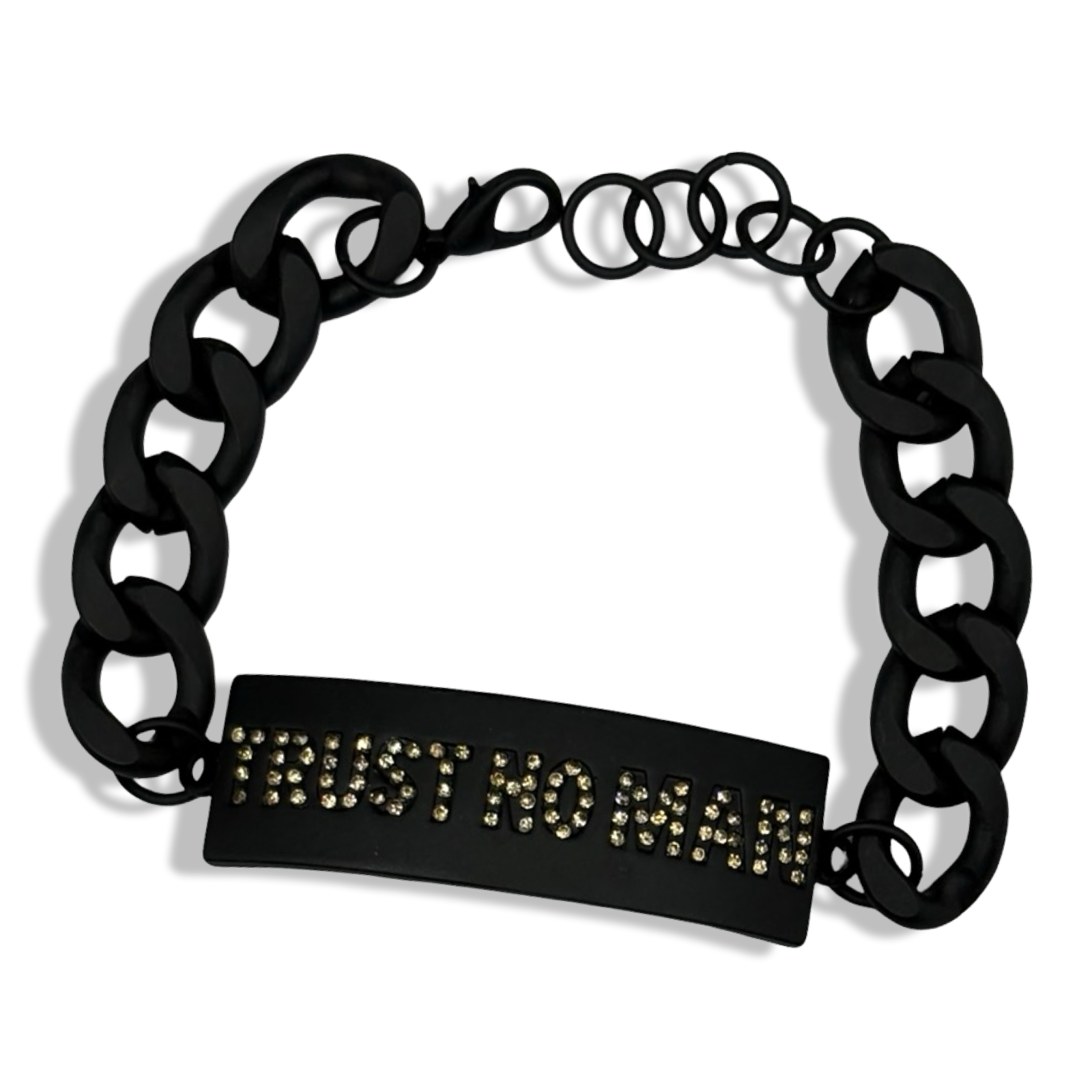 Trust No Man Rhinestone Tennis Bracelet