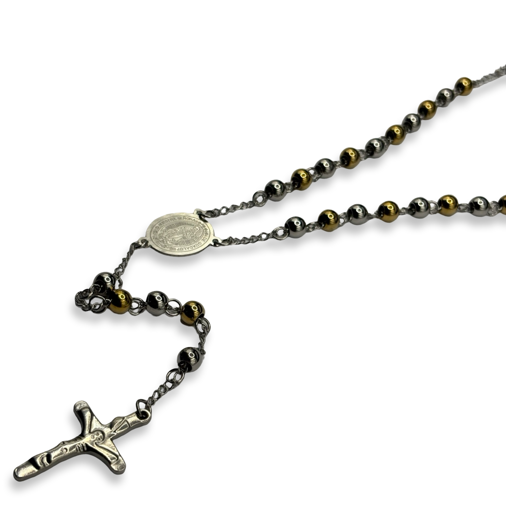 Silver & Gold Medium Rosary (Non Tarnish)