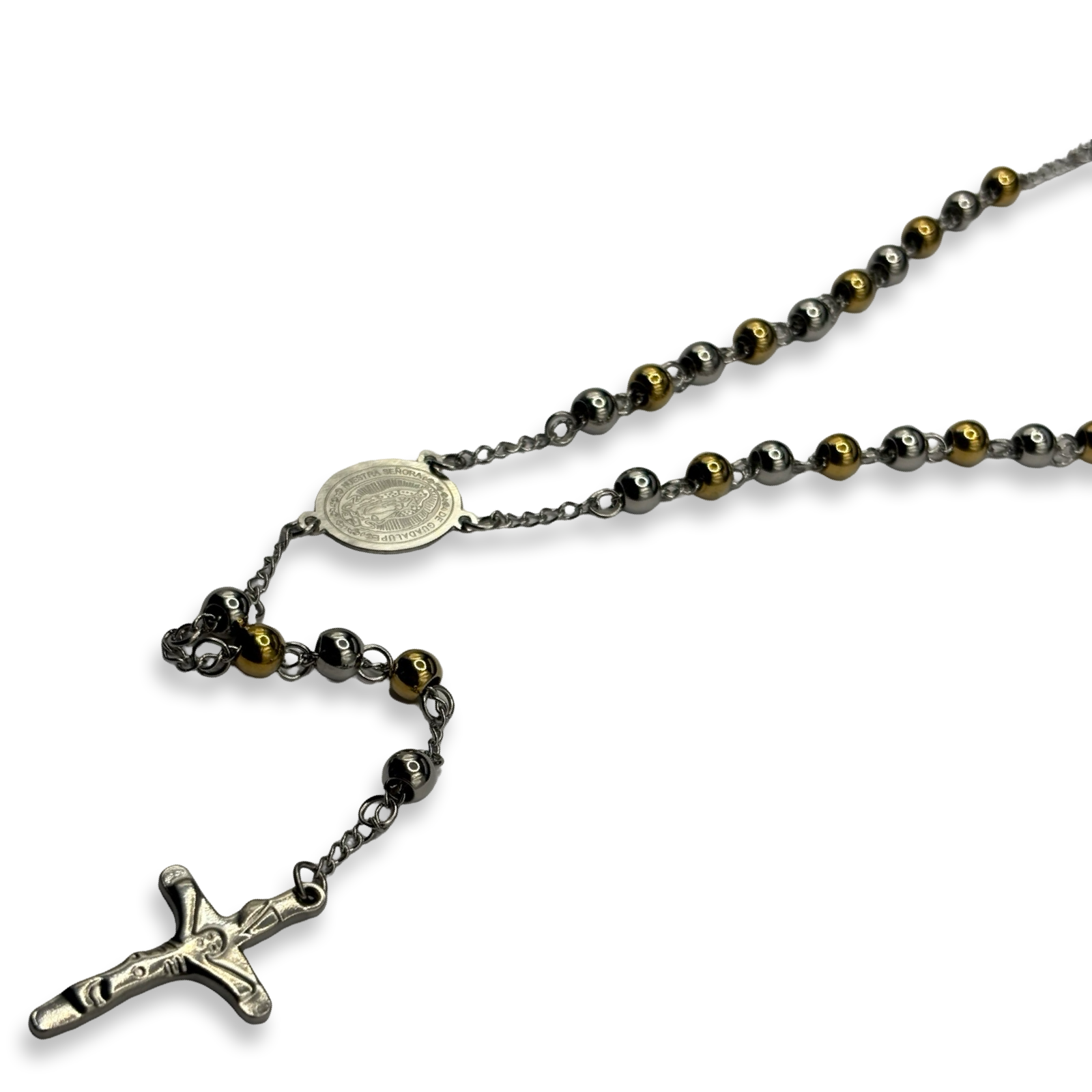 Silver & Gold Medium Rosary (Non Tarnish)