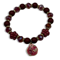 Red & Gold Blossom Beaded Bracelet