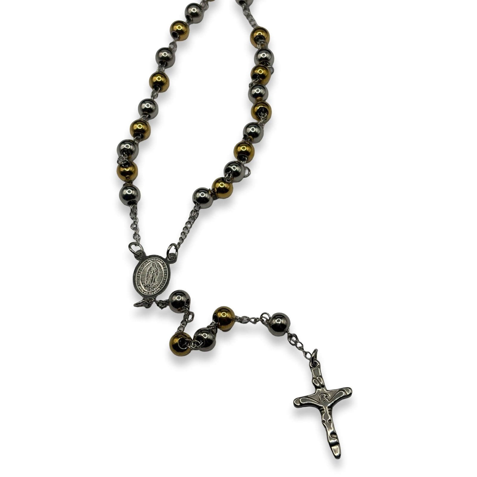 Silver & Gold Large Rosary (Non Tarnish)