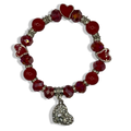 Red Lover Girl Gem Beaded Bracelet