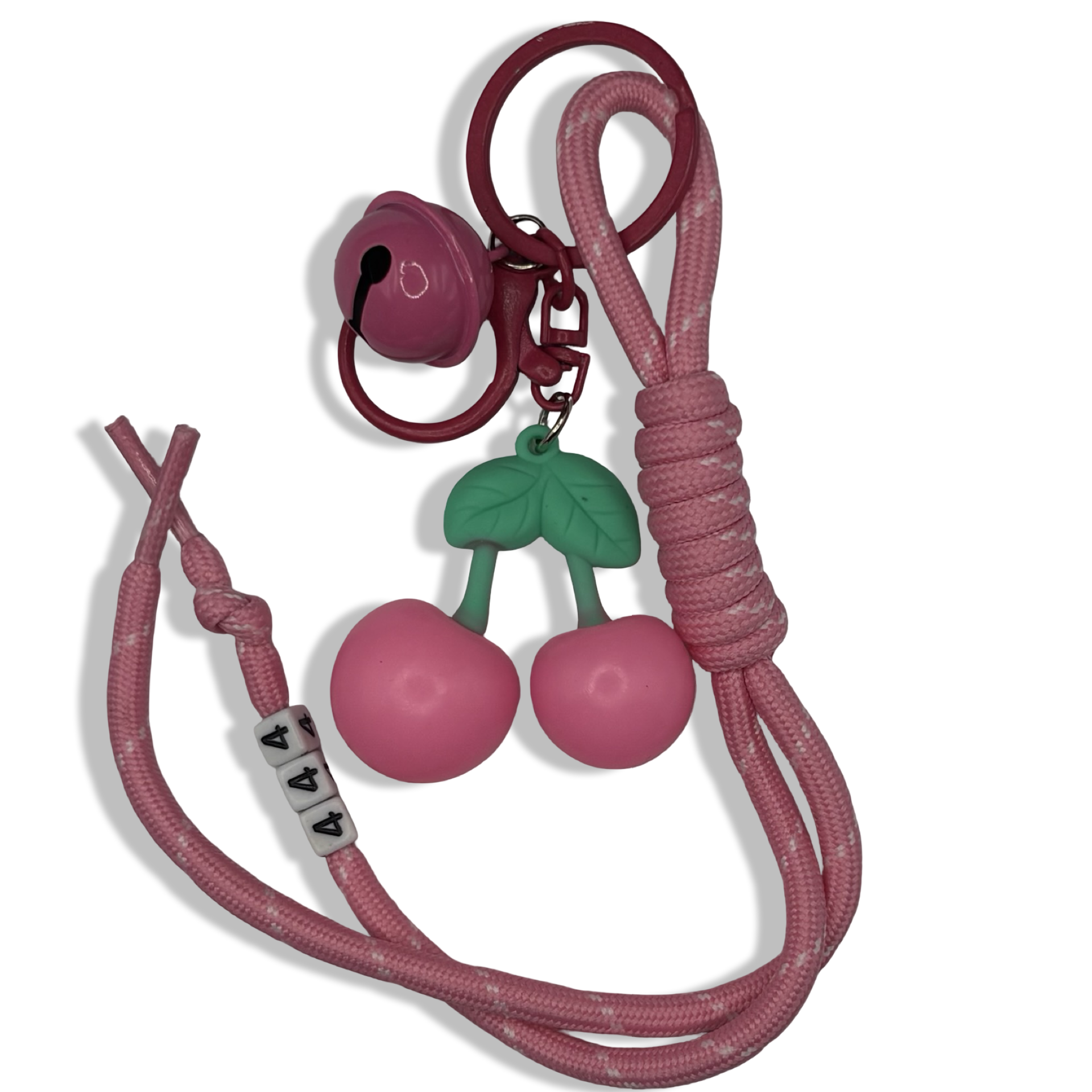 Pink 444  Cherry Charm Dangle Keychain + Bagcharmp