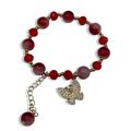 Red Dangle Mariposa Beaded Bracelet