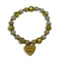 Yellow & Gold Cherry Luver Beaded Braceler