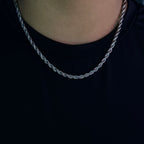 Silver Mini Rope Link Necklace 16inches