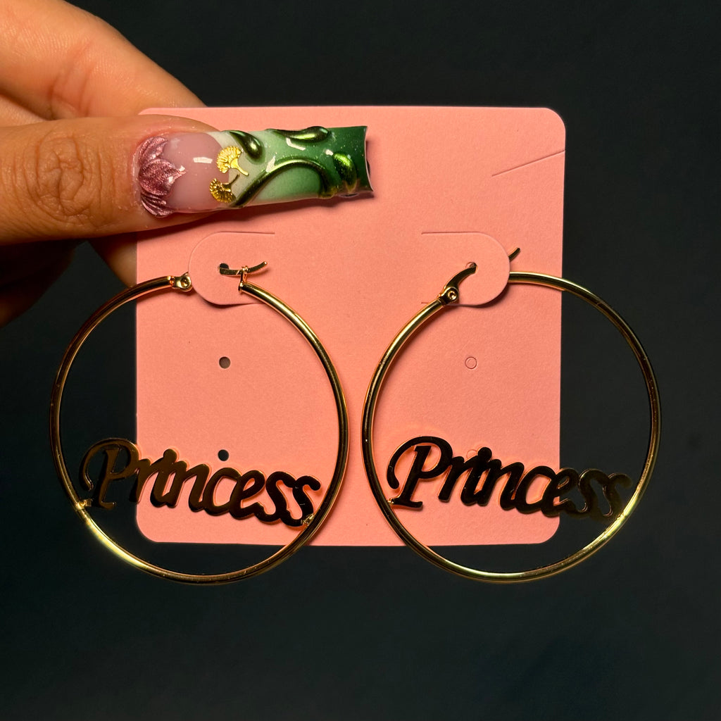 Gold Princess Hoops