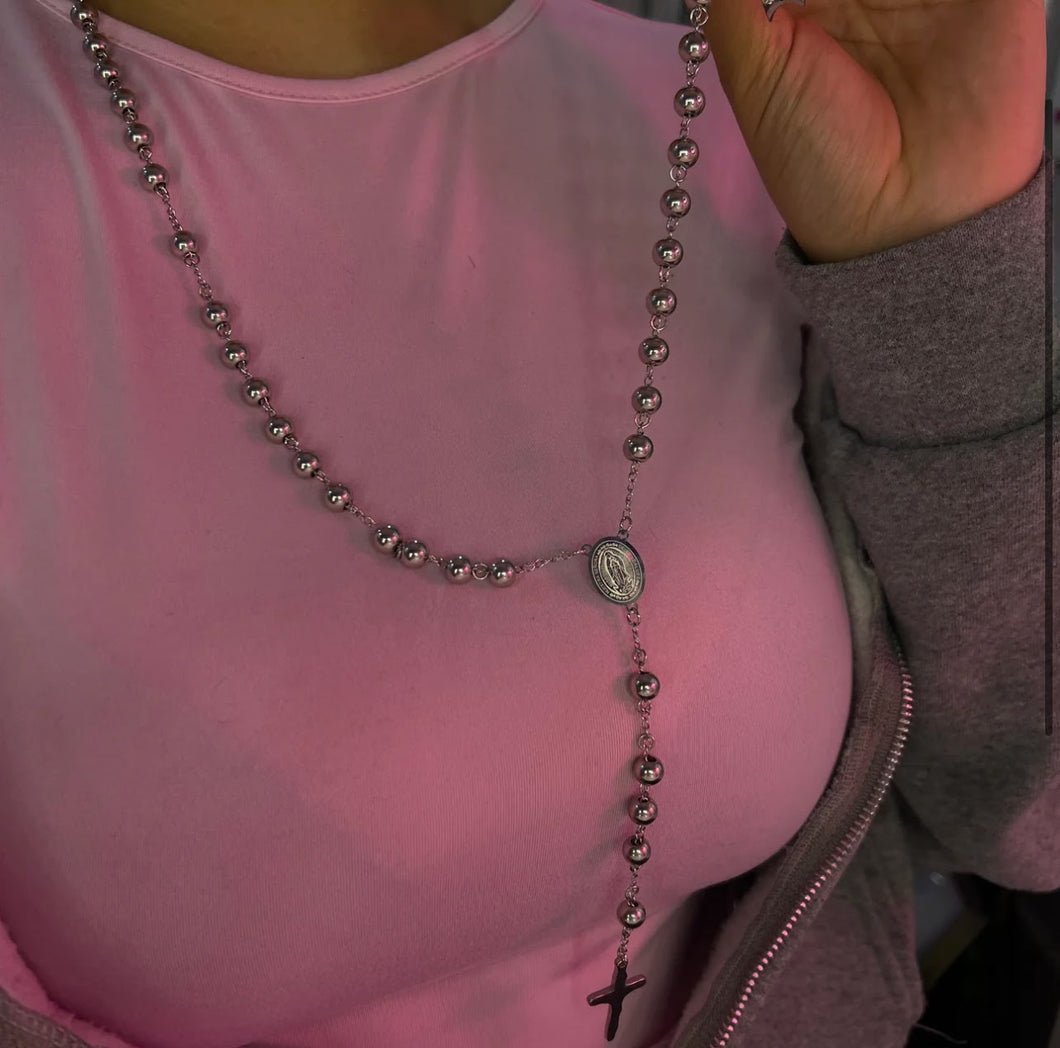 Silver Medium Rosary (Non Tarnish)