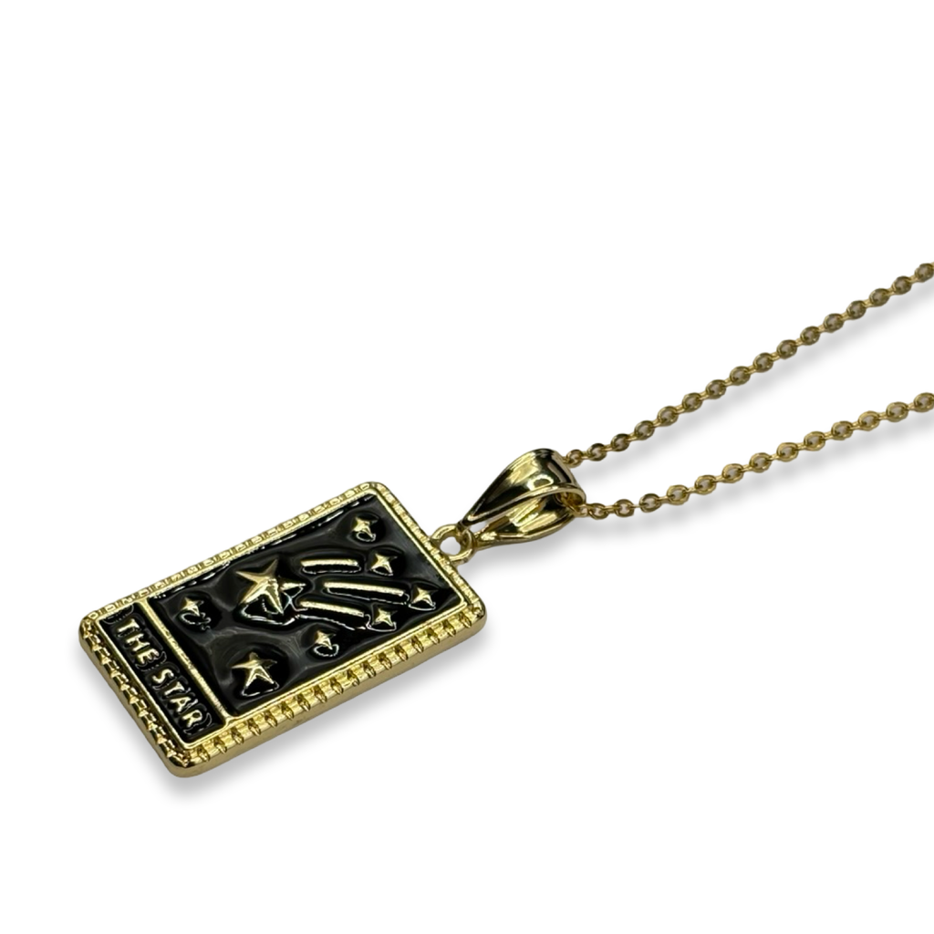 Gold Diamond The Star Card Necklace
