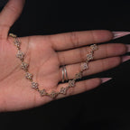 Gold & Pink Diamond Dainty Klover Anklet