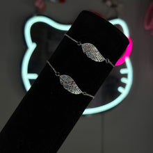 Load image into Gallery viewer, Silver Diamanté Angel Baby Adjustable Tennis Bracelet
