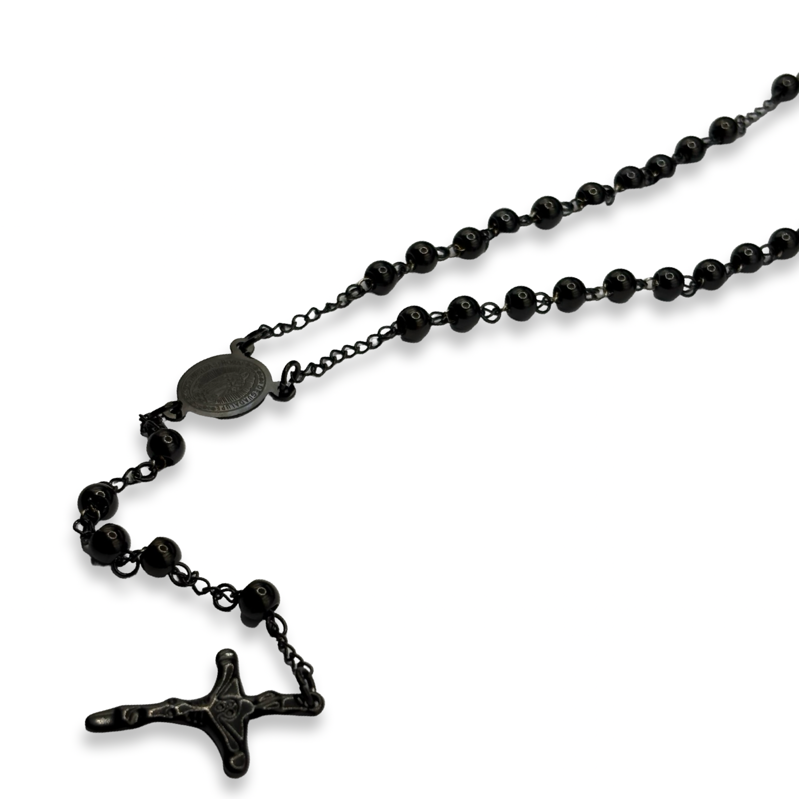 Black Medium Rosary (Non Tarnish)