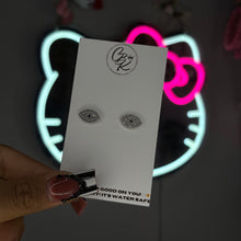 Load image into Gallery viewer, Silver Diamante Evil Eye Stud Earrings
