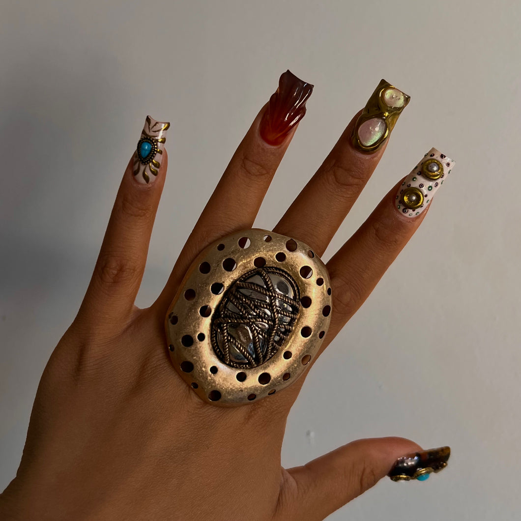 Gold XL LUZ Adjustable Ring