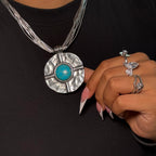 Silver & Blue Calypso Statement Turquoise Necklace