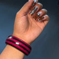 Pink & Black Stripe Boba Bangle