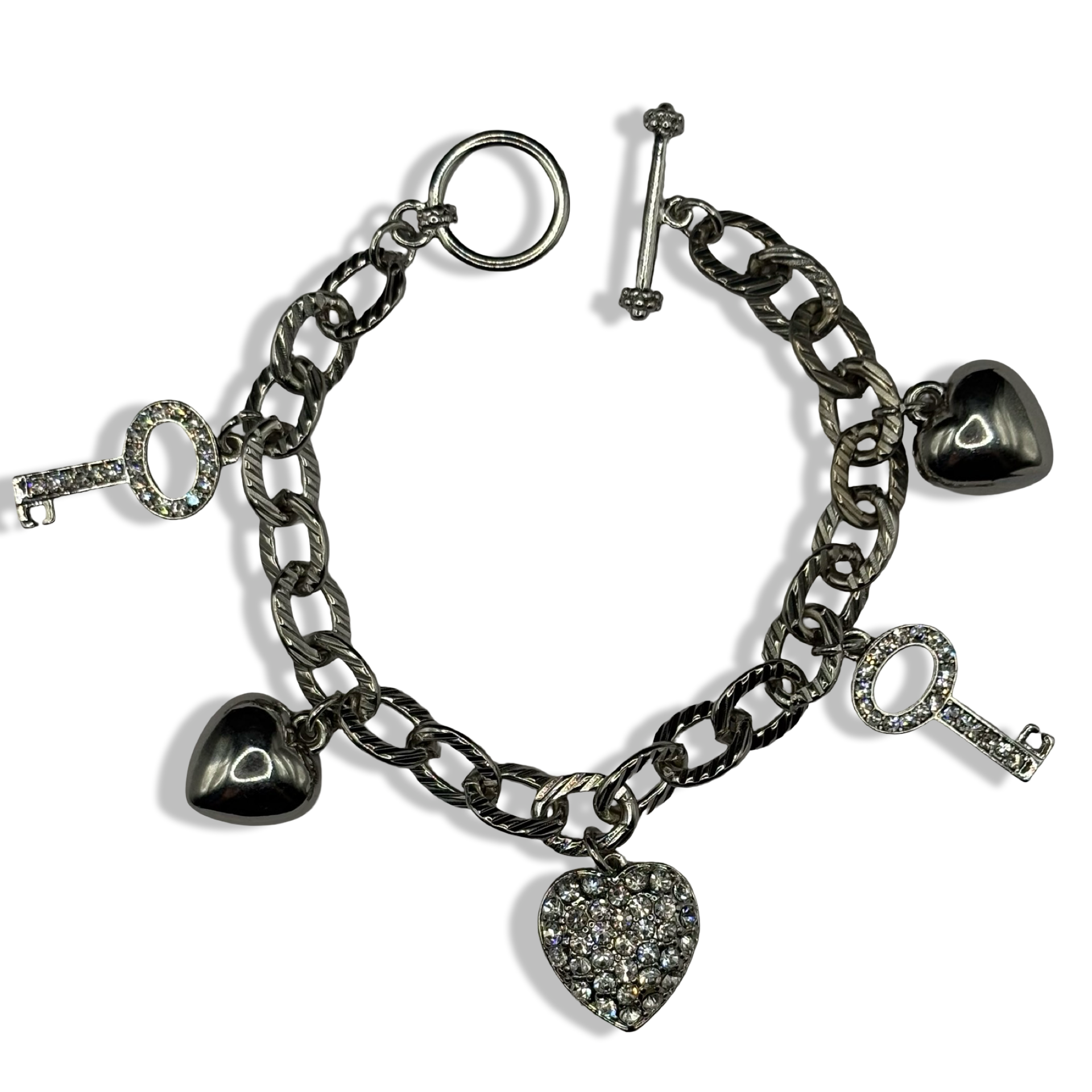 Silver Love Lock Down Locket Bracelet