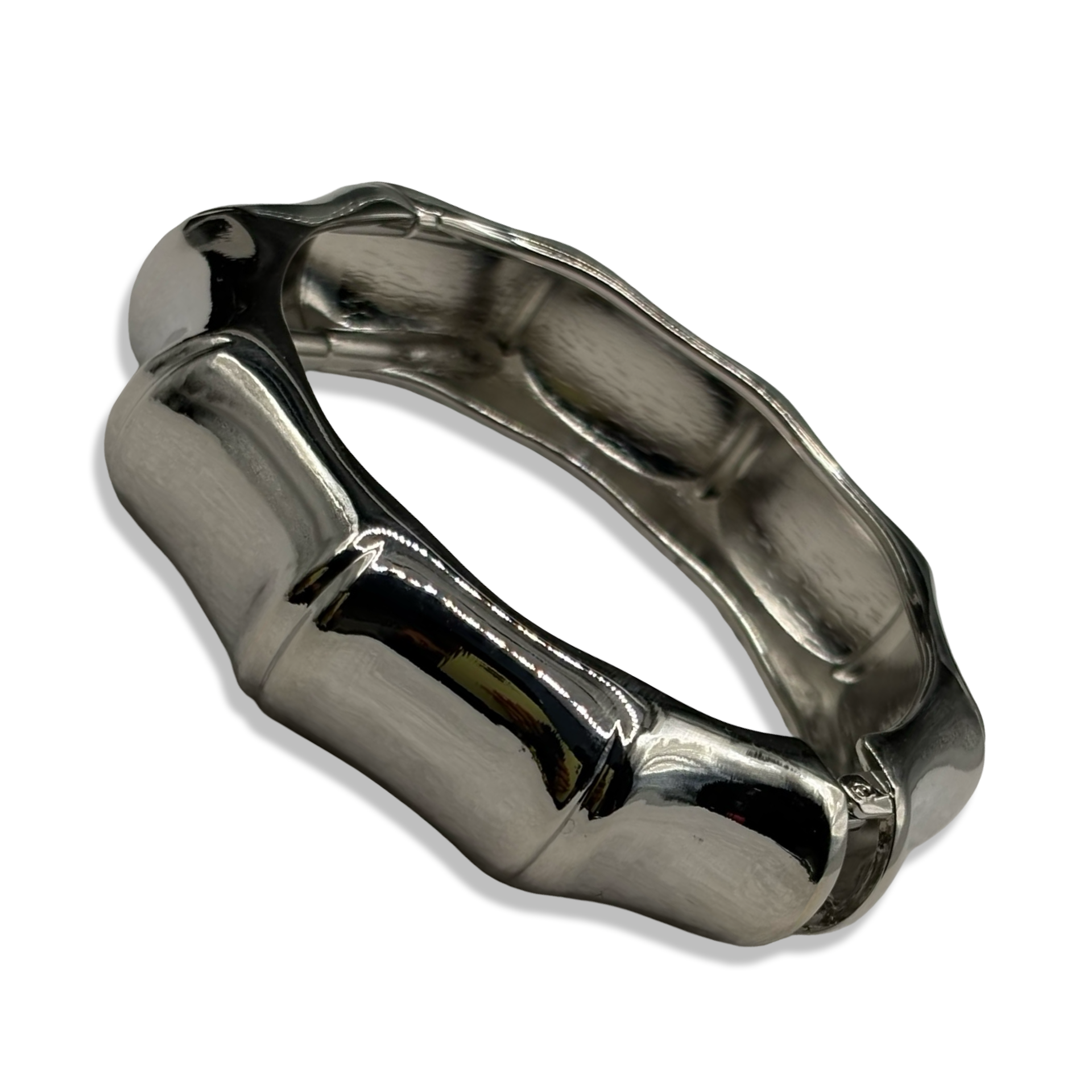 Silver Bamboo Chunky Bangle