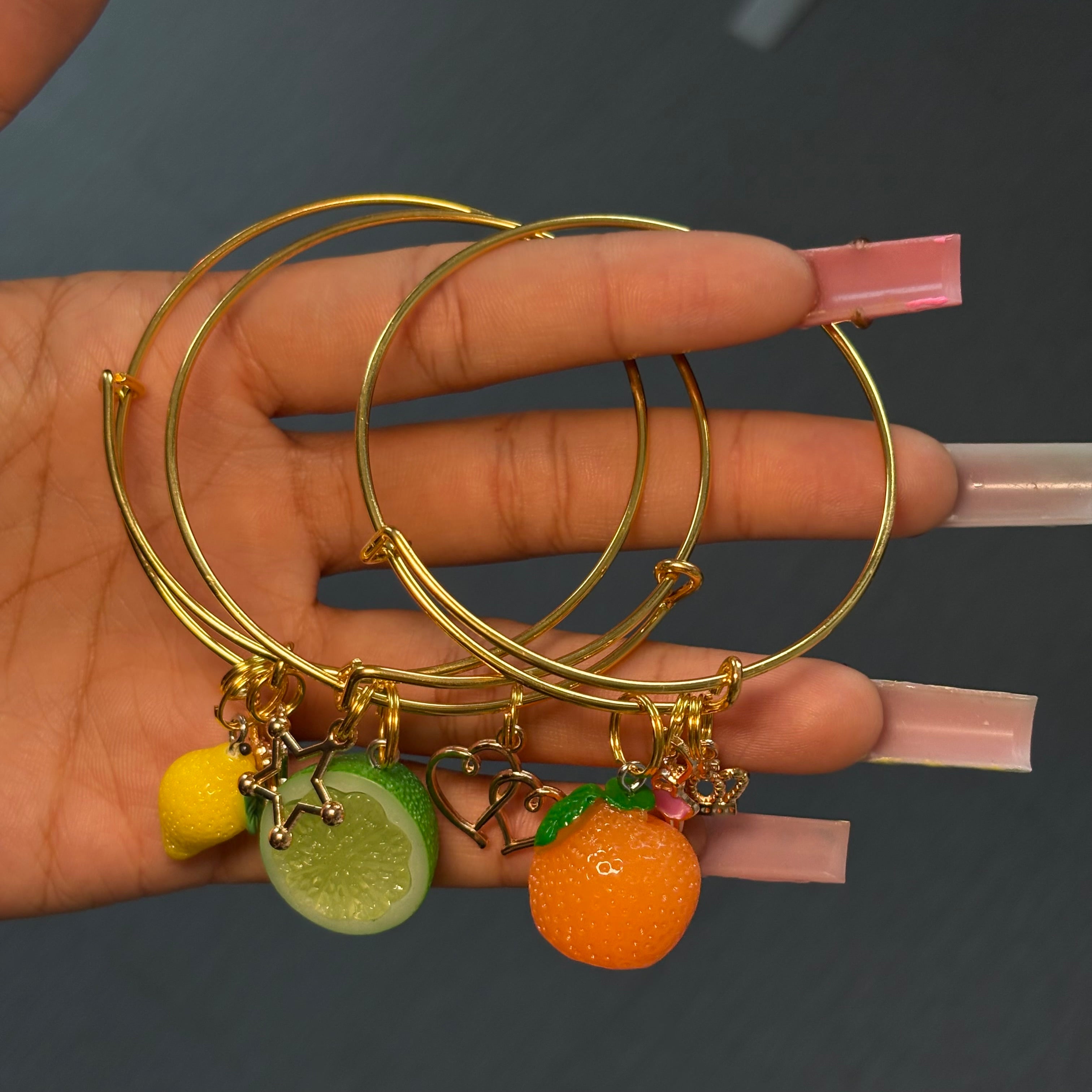 Citrus 🍋🍊🍋‍🟩Gold 3PC Bangle Stack