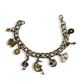 Gold Black & Yellow Fairy 🧚🏻‍♀️ 🌼🖤 Cuban Charm Bracelet