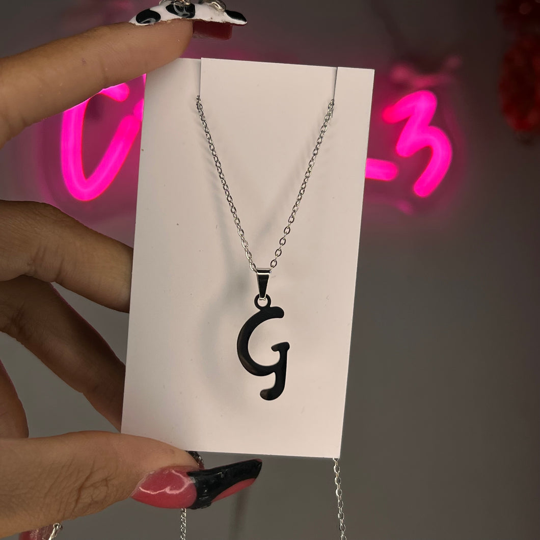 Silver G Initial Necklace