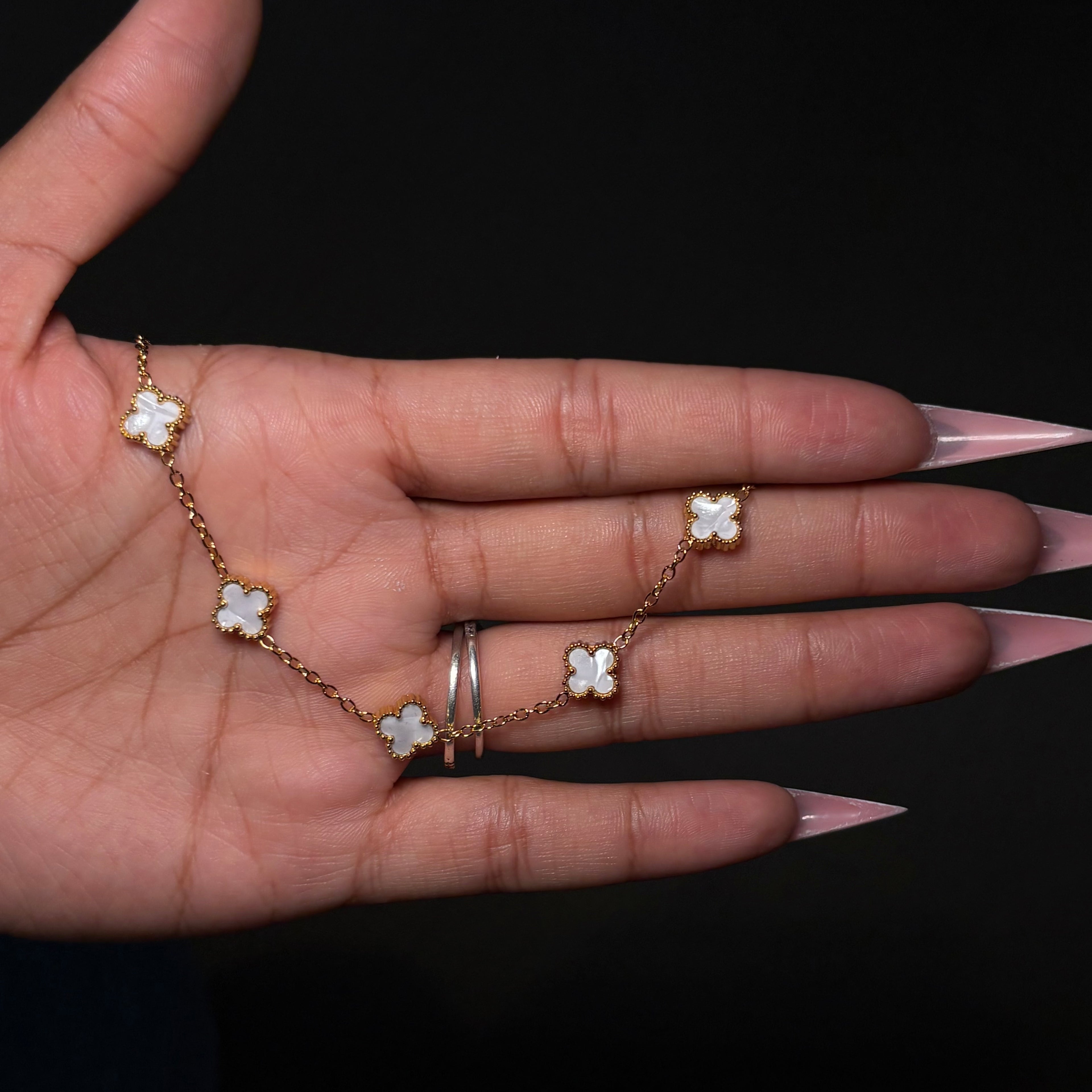 Gold & White Mini Lucky Gal Klover Bracelet
