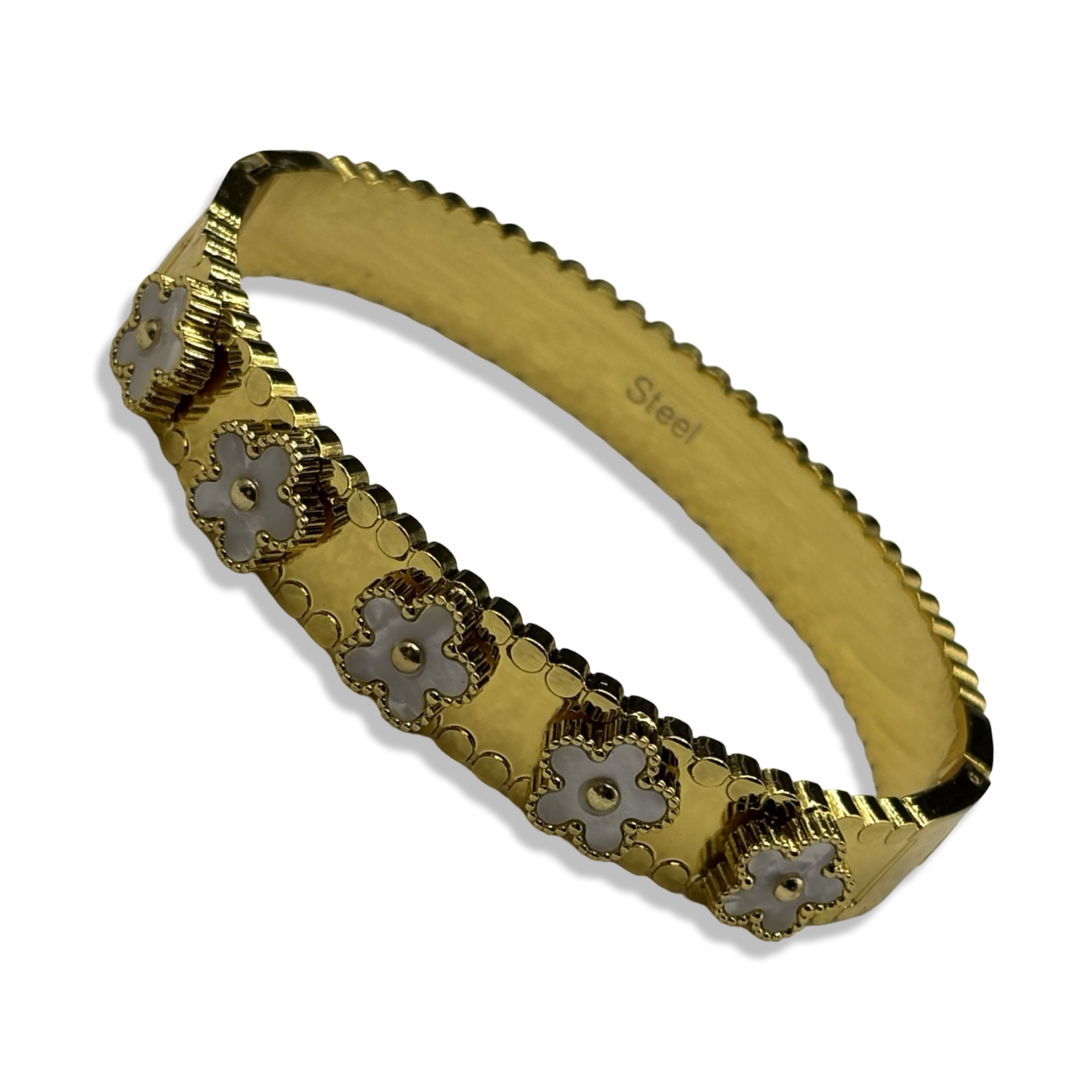 Gold & White Daisy Bangle ✿
