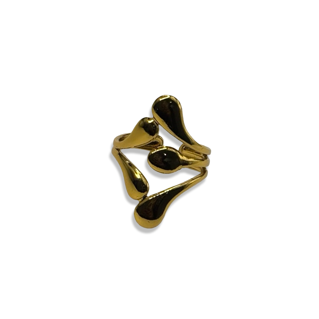 Gold Abstract Girlie Adjustable Ring