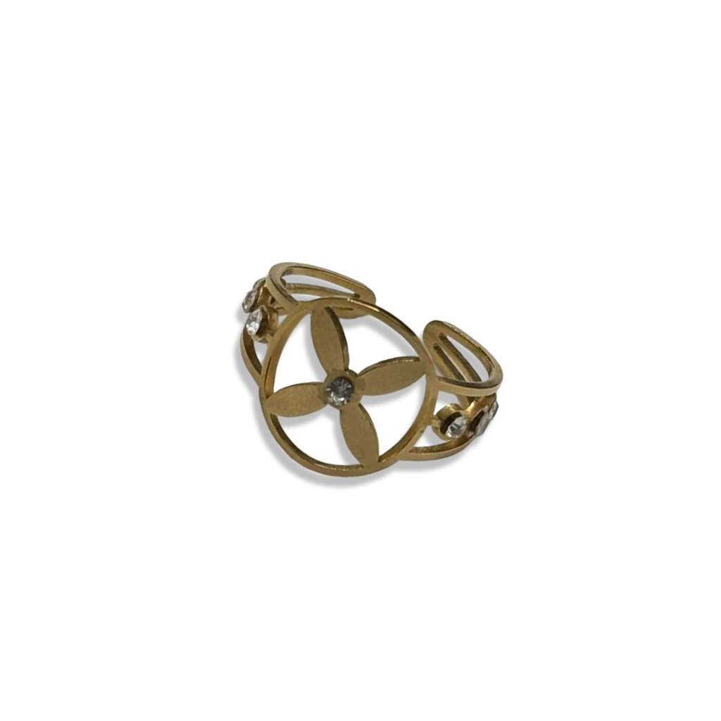 Gold Diamond Klover 2.0 Adjustable Ring