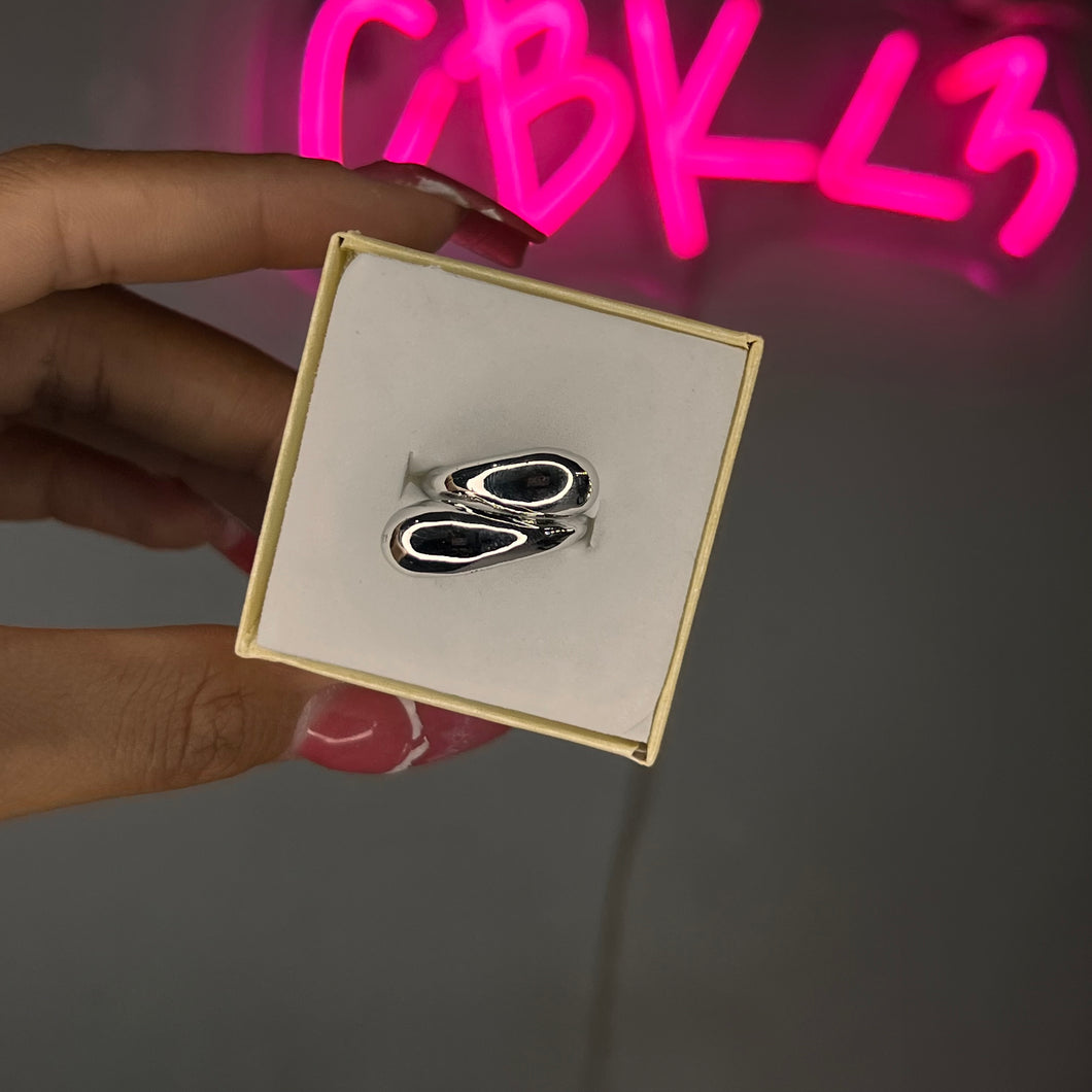 Silver BLUR Ring SZ 9