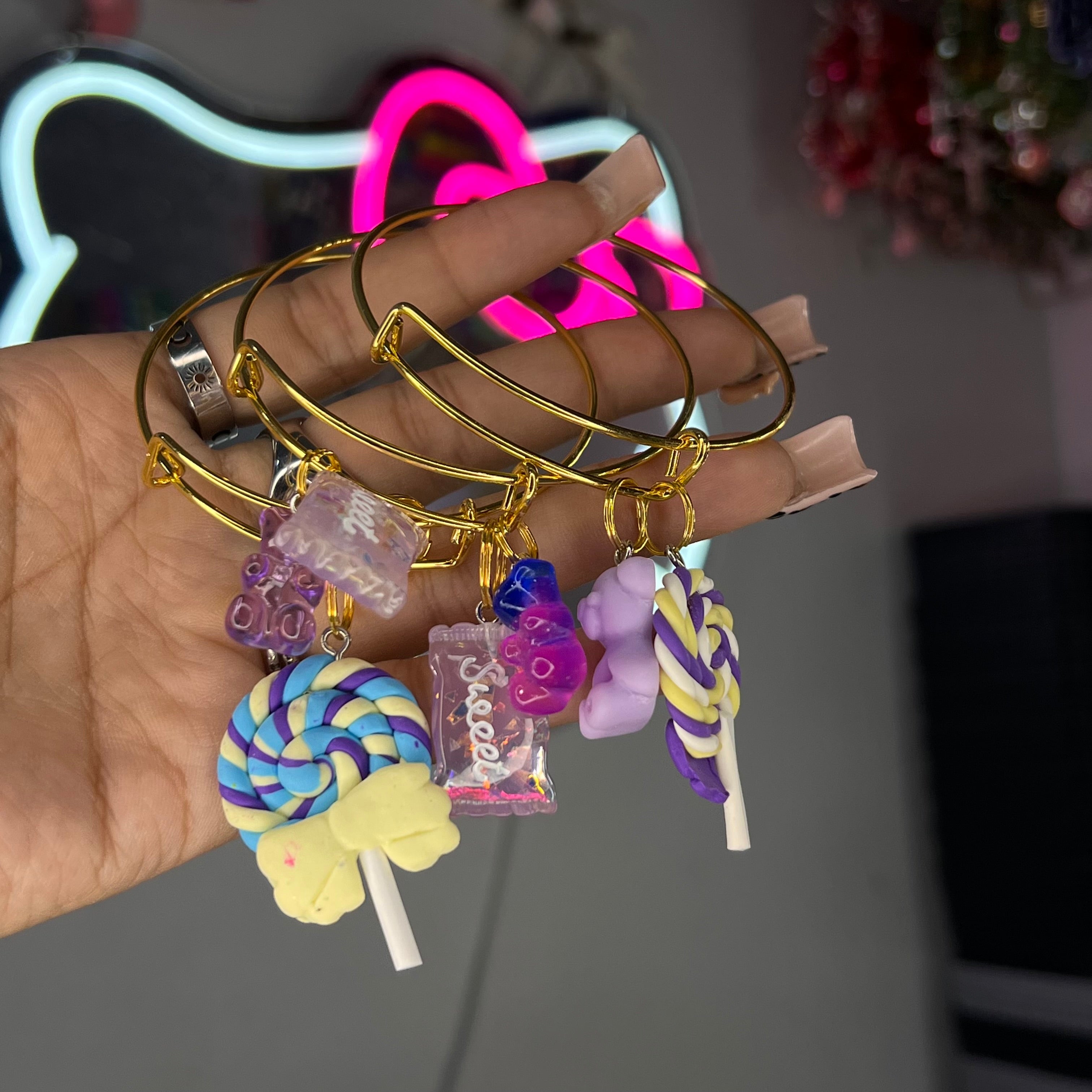 Purple & Gold Baddie Bangle Set 1