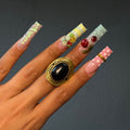 Gold & Onyx Adjustable Stone Ring