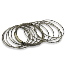 Load image into Gallery viewer, Silver &amp; White Cupid Bangle Stack
