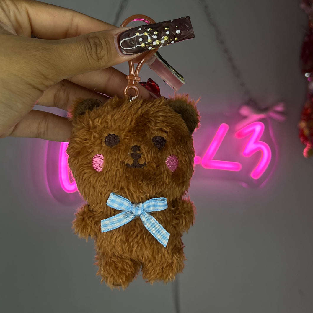 Brown Teddy Bow Purse Charm