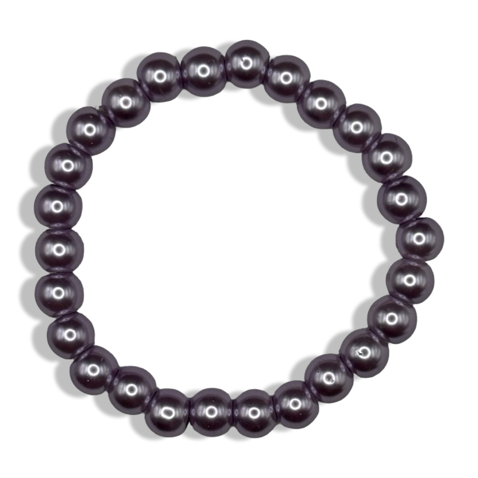 Purple 6MM Pearl Basic Beaded Bracelet